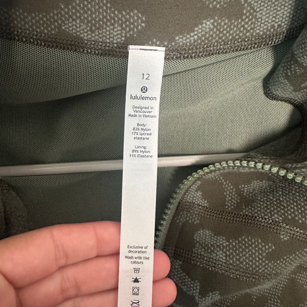 Lululemon Athletica Olive Green Camo Define Jacket